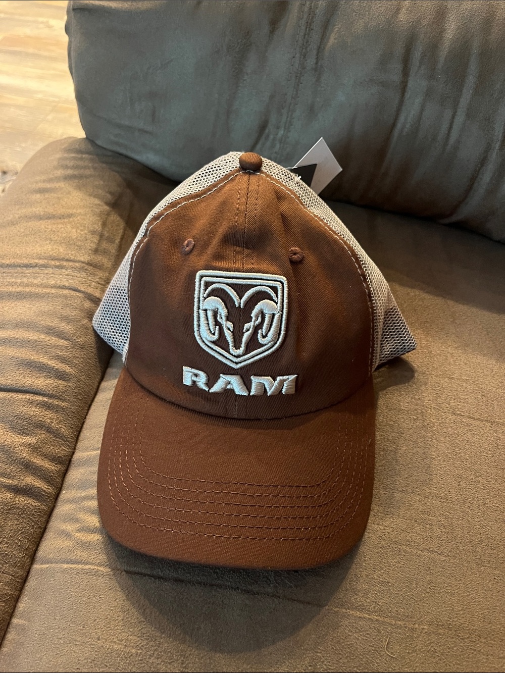 Dodge RAM Brown & Tan Mesh Trucker Cap